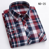 New Cotton Plaid Shirts For Man Long Sleeve Single Pocket Regular Fit Soft Easy Care Classic Dress Casual Shirts Man Clothing ShedPoundsPortal