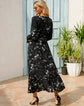 Women Eid Muslim Dresses Tight Waist O Neck Ruffles Spliced Casual Vestidos Flowers Dress Dubai Kaftan Islam Morocco Arab ShedPoundsPortal