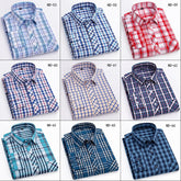 New Cotton Plaid Shirts For Man Long Sleeve Single Pocket Regular Fit Soft Easy Care Classic Dress Casual Shirts Man Clothing ShedPoundsPortal