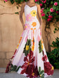 Women s Boho Floral Print Spaghetti Strap Maxi Dress Sleeveless Flowy Hem Summer Beach Cami Dress with Pockets