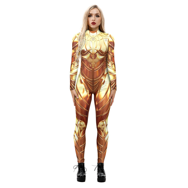 Popular Halloween Jumpsuit Sexy Print Cos Futuristic Clothing Tight Jumpsuit Wholesale Women Clothes Rompers Womens Combinaison ShedPoundsPortal