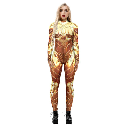 Popular Halloween Jumpsuit Sexy Print Cos Futuristic Clothing Tight Jumpsuit Wholesale Women Clothes Rompers Womens Combinaison ShedPoundsPortal