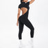 Sexy Backless Bodycon Scrunch Jumpsuit Raises Butt Women Dance Fitness Overalls Push Up  With Chest Cushion Yoga Sport Jump Suit ShedPoundsPortal