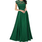 Elegant V-Neck Lace Evening Chiffon Dress for Women
