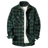 Mens Shirts Single Breaste Classic Plaid Smart Casual Flannel Shirt Long Sleeved Chest Two Pockets Design Spring Autumn Men Tops ShedPoundsPortal
