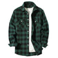 Mens Shirts Single Breaste Classic Plaid Smart Casual Flannel Shirt Long Sleeved Chest Two Pockets Design Spring Autumn Men Tops ShedPoundsPortal