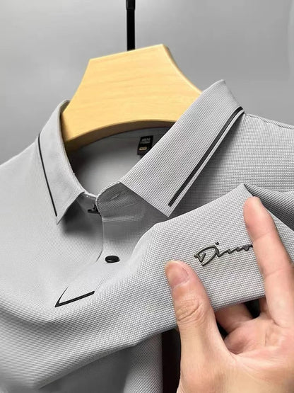 High end luxury brand fashion hot diamond short sleeve Advanced printed POLO shirt summer new Korean version men&