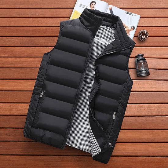 Men Vest Windproof Vest Men Jacket Sleeveless Vest Winter Jacket Casual Coat Men down Cotton Warm Thicken Waistcoat thick gilet ShedPoundsPortal