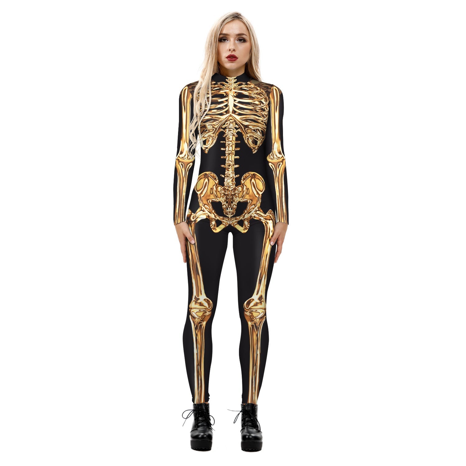 Popular Halloween Jumpsuit Sexy Print Cos Futuristic Clothing Tight Jumpsuit Wholesale Women Clothes Rompers Womens Combinaison ShedPoundsPortal