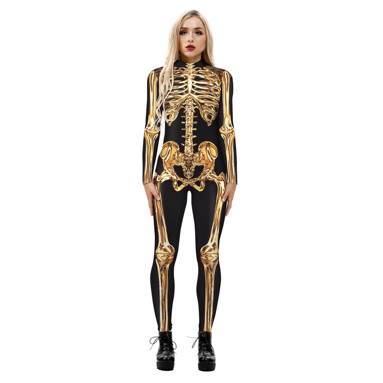 Popular Halloween Jumpsuit Sexy Print Cos Futuristic Clothing Tight Jumpsuit Wholesale Women Clothes Rompers Womens Combinaison ShedPoundsPortal