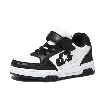 2025 Blue Skateboard Shoes Kids Sneakers Boys Comfortable Leather Casu