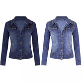 Women Denim Coat Coats Turn Down Collar Spring Maxi Jacket Open Stitch Streetwear Single Breasted Casual Jackets Biker Punk ShedPoundsPortal