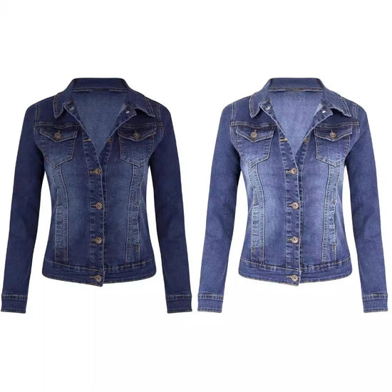 Women Denim Coat Coats Turn Down Collar Spring Maxi Jacket Open Stitch Streetwear Single Breasted Casual Jackets Biker Punk ShedPoundsPortal