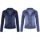 Women Denim Coat Coats Turn Down Collar Spring Maxi Jacket Open Stitch Streetwear Single Breasted Casual Jackets Biker Punk ShedPoundsPortal