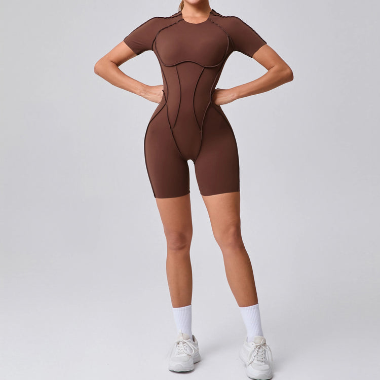 Short Jumpsuit Gym Clothes For Women Sportswear Fitness Overalls Backless Scrunch Booty Yoga Suit Sports Set Outfit ShedPoundsPortal