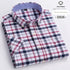 Cotton Fabric Breathable Men Oxford Short Sleeve Summer Plaid Striped Male Shirt Business Regular Fit Oversized Clothes ShedPoundsPortal