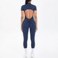Sexy Backless Bodycon Scrunch Jumpsuit Raises Butt Women Dance Fitness Overalls Push Up  With Chest Cushion Yoga Sport Jump Suit ShedPoundsPortal