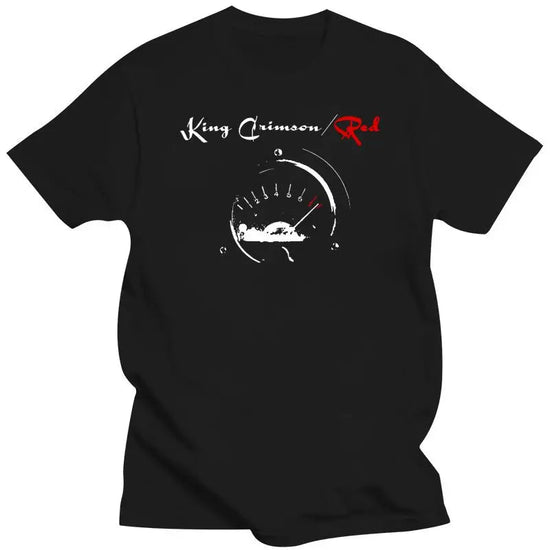 Mens Clothing  King Crimson Men Red Speedometer T Shirt Black ShedPoundsPortal