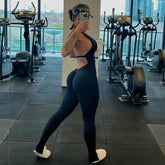 Sporty Jumpsuit Woman Short Lycra Fitness Overalls with Padding Workout Clothes for Women Gym Sets Womens Outfits Sportswear New ShedPoundsPortal