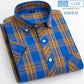 2025 Summer Cotton Plaid Short Sleeve Shirts For Men Plus Size Regular Fit Classic Young  England  Style Shirts Man&