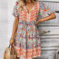 Fashionable Loose Fit Short Skirt Summer New V Neck Boho Ethnic Print Casual Dress Womens Sports Conservative Midi Dresses