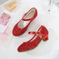 Girls Purple High Heels For Kids Princess RED Leather Shoe Footwear Ch