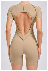 Short Jumpsuit Gym Clothes For Women Sportswear Fitness Overalls Backless Scrunch Booty Yoga Suit Sports Set Outfit ShedPoundsPortal