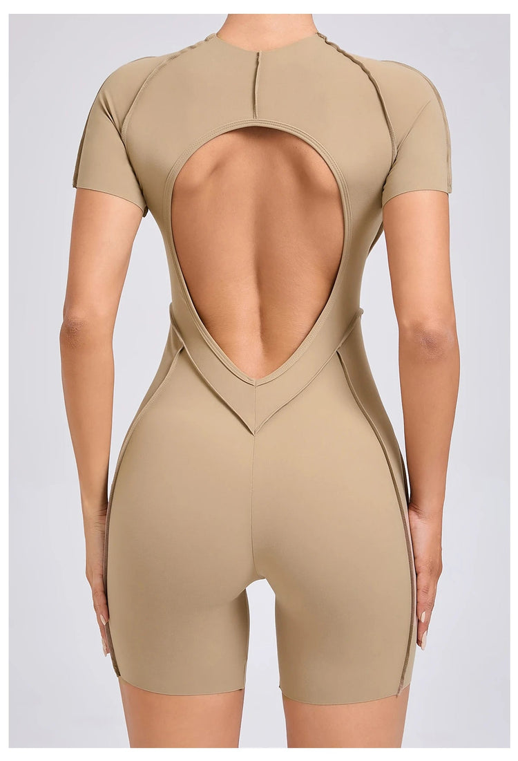 Short Jumpsuit Gym Clothes For Women Sportswear Fitness Overalls Backless Scrunch Booty Yoga Suit Sports Set Outfit ShedPoundsPortal