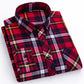 plus size 8XL100%cotton sanding long-sleeve shirts for men slim fit casual plain shirt soft palid tops designer elegant clothes