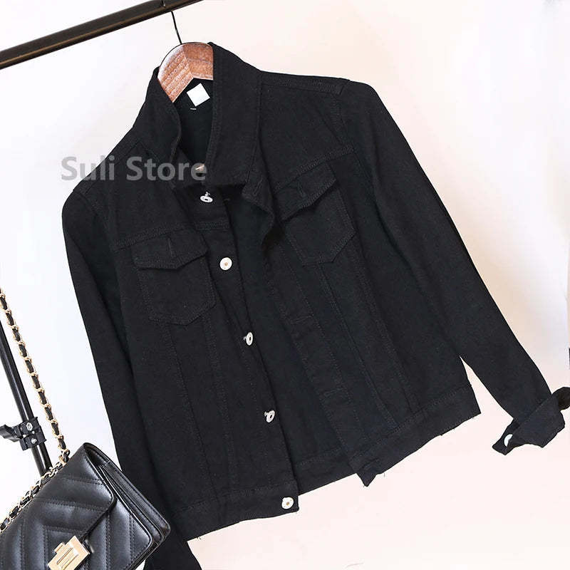 Jeans Jacket and Coats for Women 2025 Autumn Candy Color Casual Short Denim Jacket Korean Coats Women  Jeans Jacket  Clothes ShedPoundsPortal
