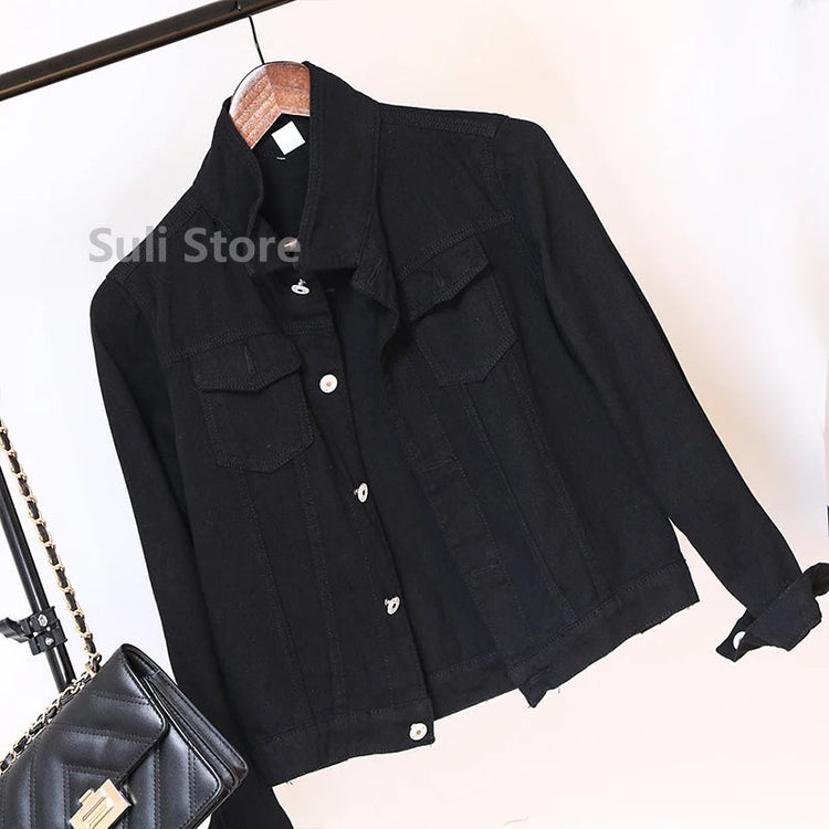 Jeans Jacket and Coats for Women 2025 Autumn Candy Color Casual Short Denim Jacket Korean Coats Women  Jeans Jacket  Clothes ShedPoundsPortal