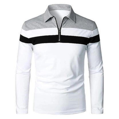 Color Block Shirt For Men Spring And Autumn Fashion Striped Color Ma
