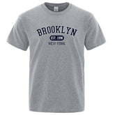 Brooklyn Est.1998 New York Letter T Shirts Man Casual Crewneck Streetwear Breathable Fashion Summer Tops Cotton Loose T-Shirts ShedPoundsPortal