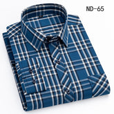 New Cotton Plaid Shirts For Man Long Sleeve Single Pocket Regular Fit Soft Easy Care Classic Dress Casual Shirts Man Clothing ShedPoundsPortal