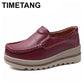 TIMETANG Autumn women flat shoes woman platform sneakers moccasins shoes woman creepers without lace genuine leather shoe ladies