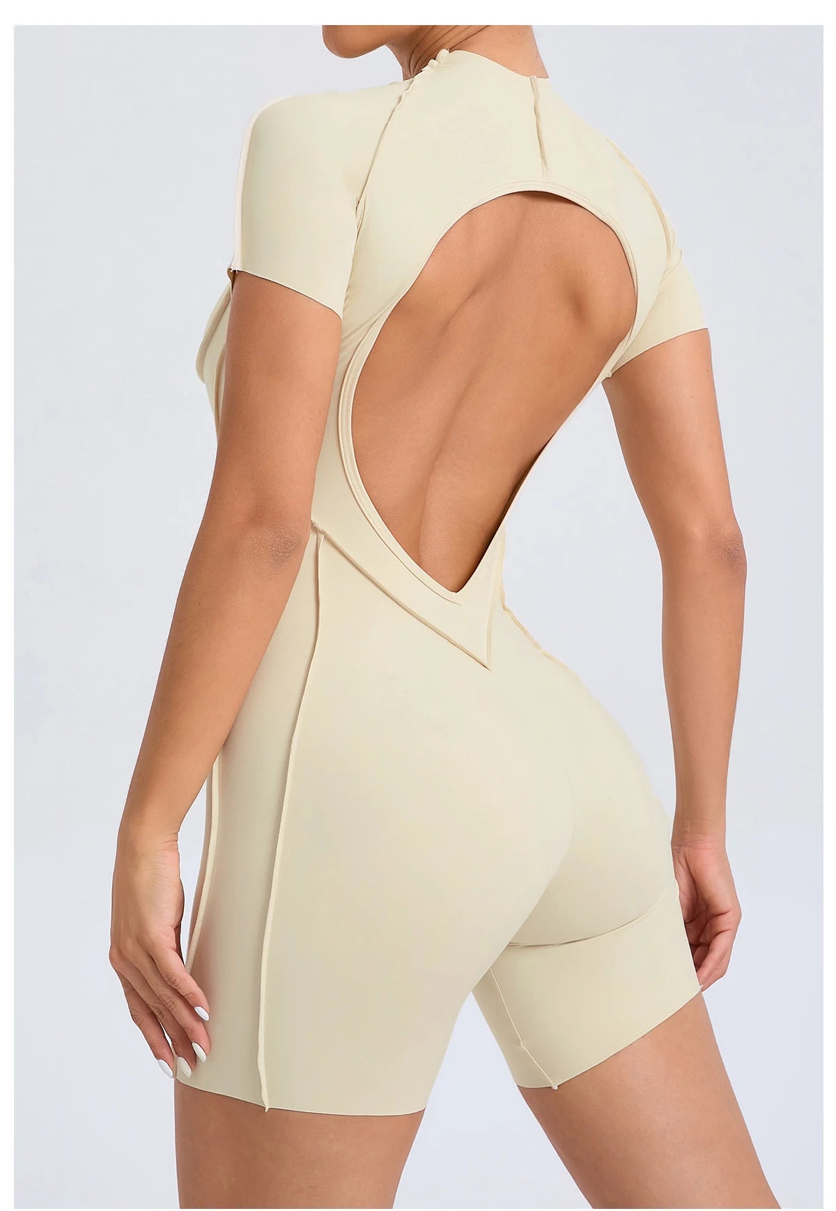 Short Jumpsuit Gym Clothes For Women Sportswear Fitness Overalls Backless Scrunch Booty Yoga Suit Sports Set Outfit ShedPoundsPortal
