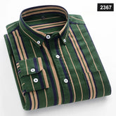 Casual Long-sleeve Shirts for Men Slim Fit Plain Shirt 100%cotton Plaid Striped Tops Soft Designer Fashion Korean Trends Clothes ShedPoundsPortal