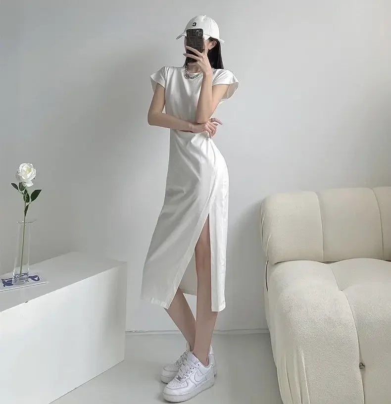 White Dresses for Women 2024 Woman Dress Clothes Midi X New in Chic and Elegant Pretty Cheap Casual Y2k Outfits Harajuku Cotton ShedPoundsPortal