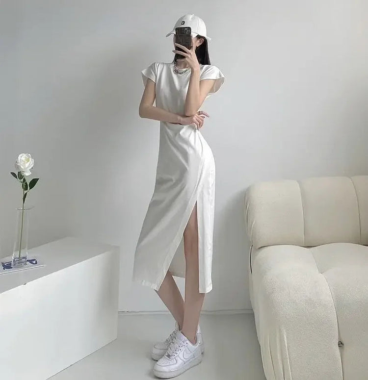 White Dresses for Women 2024 Woman Dress Clothes Midi X New in Chic and Elegant Pretty Cheap Casual Y2k Outfits Harajuku Cotton ShedPoundsPortal