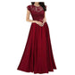 Elegant V-Neck Lace Evening Chiffon Dress for Women