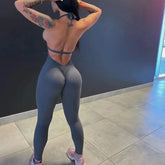 Women Sporty Jumpsuits Fitness Yoga Overalls with Padding Workout Clothes for Women Gym Set Women Bodysuit Sportswear Playsuit ShedPoundsPortal