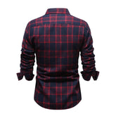 Casual Plaid Long Sleeve Men&