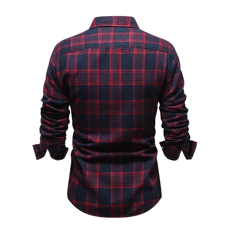 Casual Plaid Long Sleeve Men&