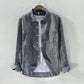 Mens Cotton Linen Shirt Breathable Casual Solid Colors Loose Turn-down Collar Long Sleeve Button Down Blouse Tops Shirts For Man ShedPoundsPortal