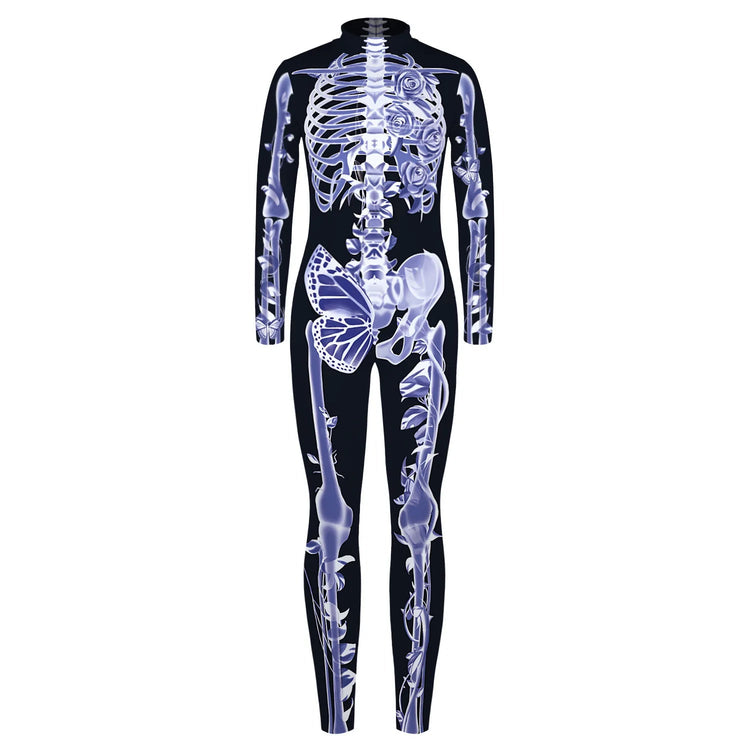 Robot Punk Jumpsuit Catsuit Sexy Female Women Cosplay Costume Skeleton Cyberpunk Steampunk Zentai Suit Halloween Bodysuit ShedPoundsPortal