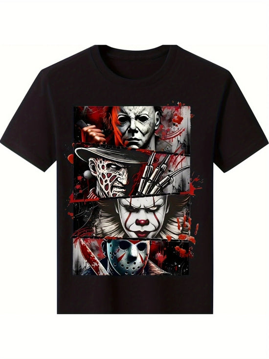 Men’s Horror Icons Cotton Tee | Jason • Freddy • Michael Myers | Casual Streetwear ShedPoundsPortal