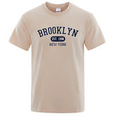 Brooklyn Est.1998 New York Letter T Shirts Man Casual Crewneck Streetwear Breathable Fashion Summer Tops Cotton Loose T-Shirts ShedPoundsPortal