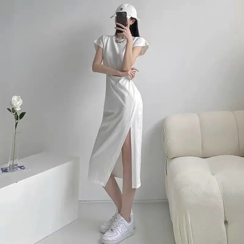 White Dresses for Women 2024 Woman Dress Clothes Midi X New in Chic and Elegant Pretty Cheap Casual Y2k Outfits Harajuku Cotton ShedPoundsPortal