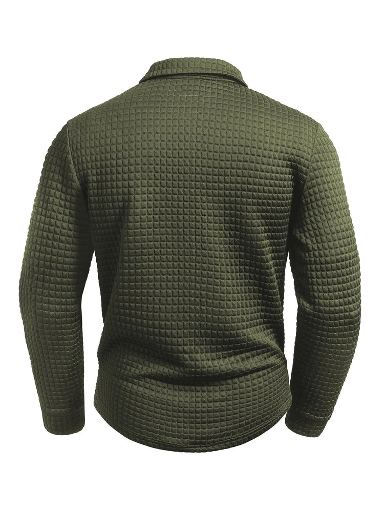 Digital Printed Fabric with Irregular Plaid Pattern, Non-Positioned Plaid Pattern, Thick Long-Sleeve Turn-Down Collar Top, Square Plaid Texture Fabric, Fashionable Casual Everyday Wear ShedPoundsPortal