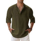Streetwear Men Lightweight Shirts Long Sleeve Henley Cotton Linen Shirts for Men Beach Hawaiian Shirts Breathable Collar Tshirts ShedPoundsPortal